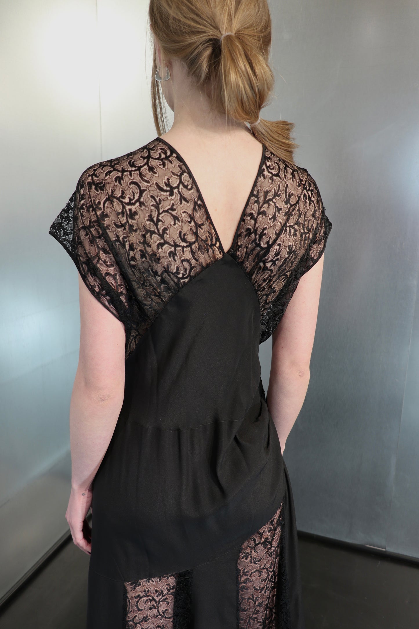Vintage Cut Out Lace Maxi Dress