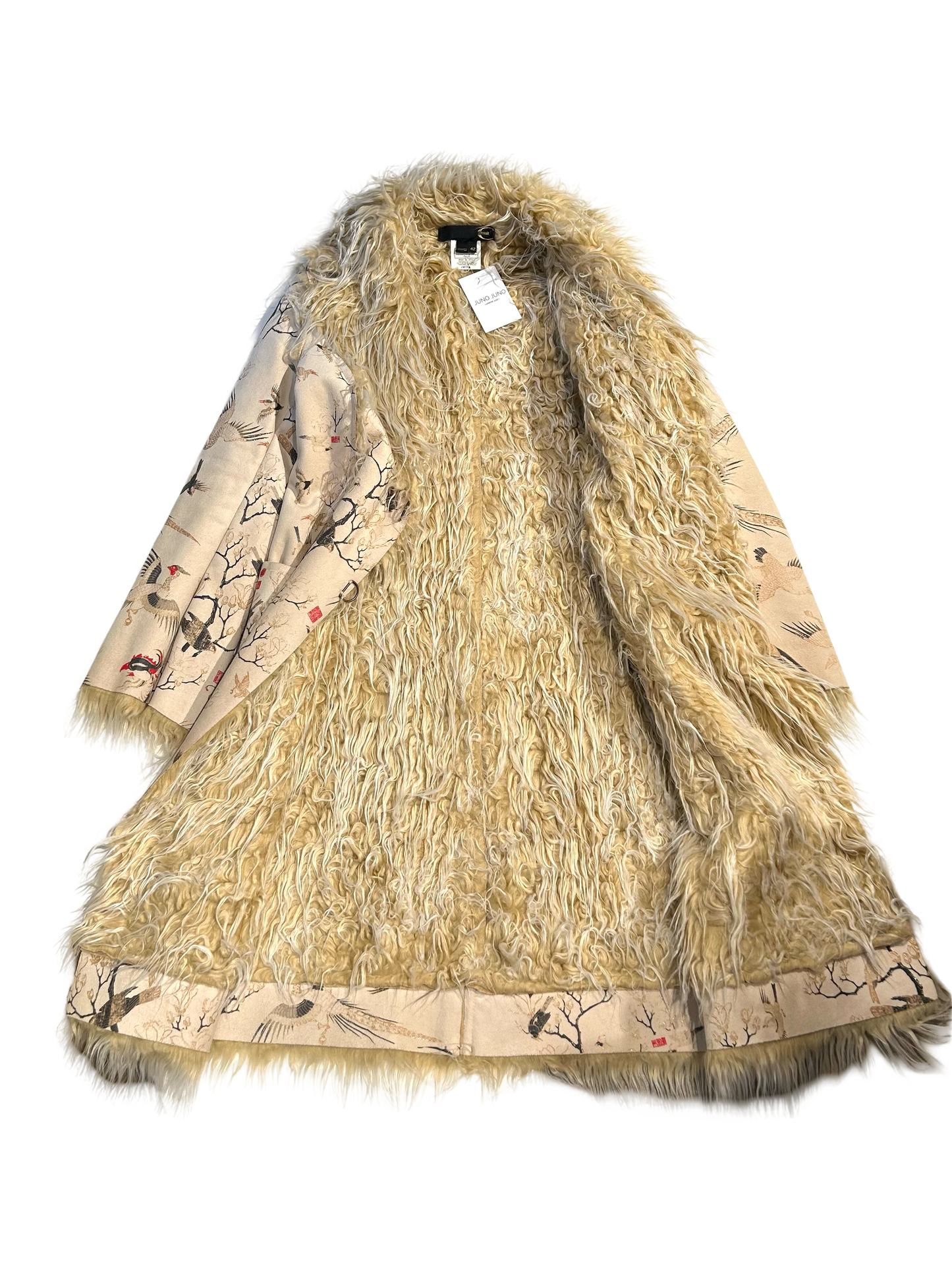 2005’s Roberto Cavalli faux fur cream coat