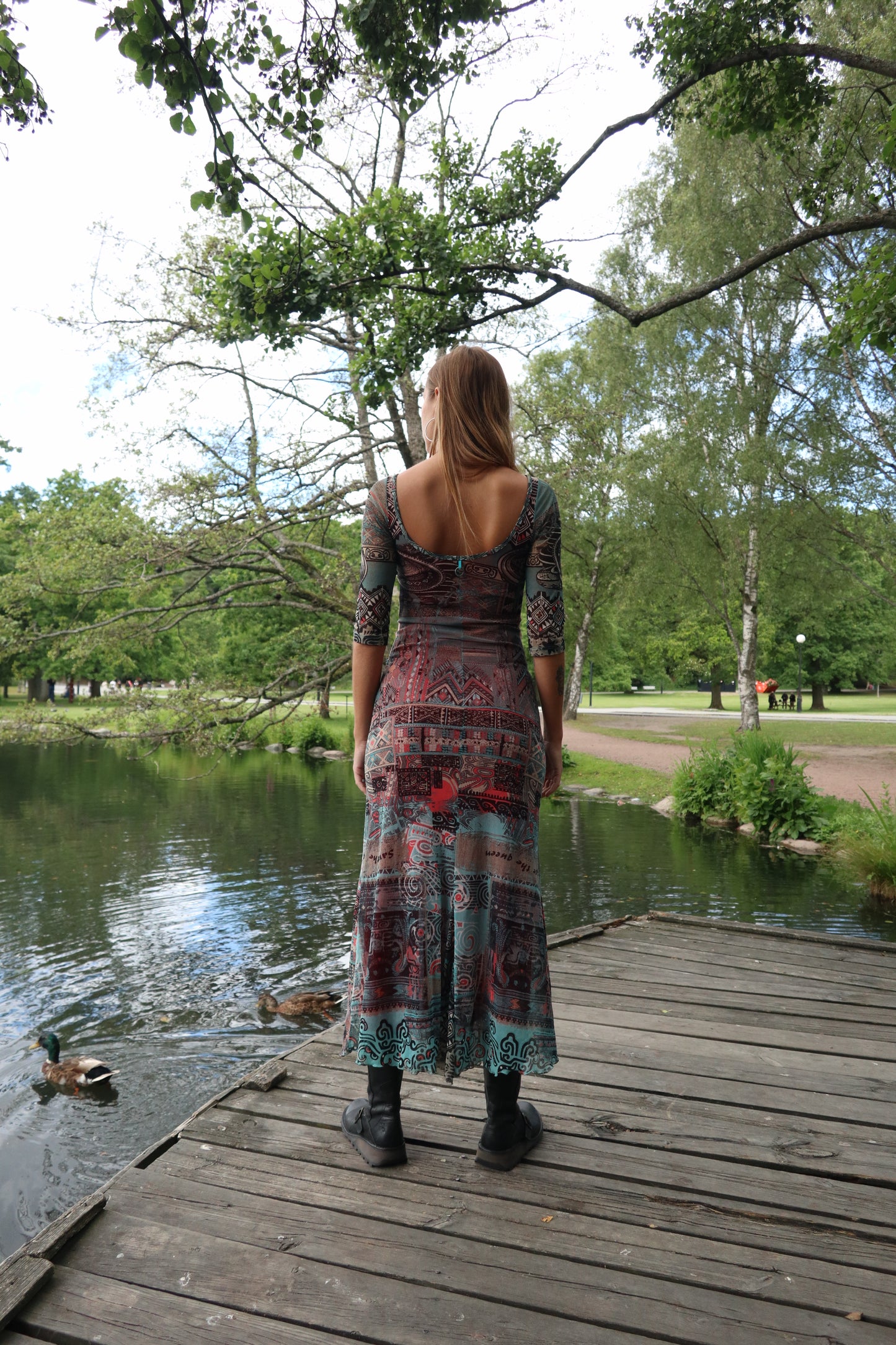 Save the Queen Patchwork Print Maxi Dress