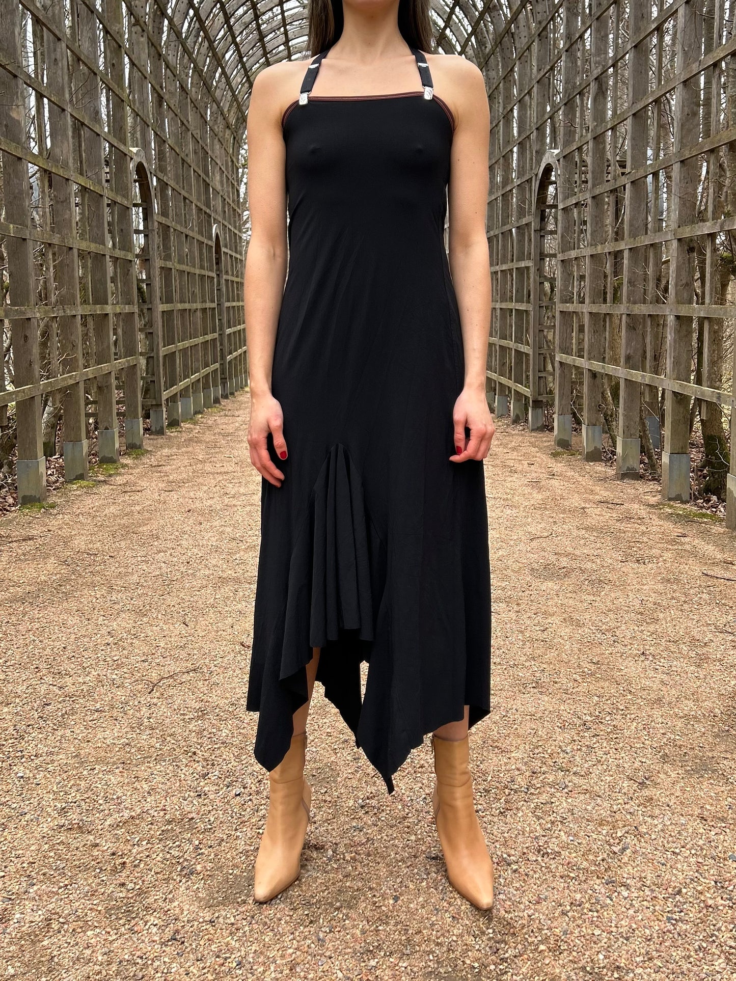 Marithe + Francois Girbaud dungaree maxi dress