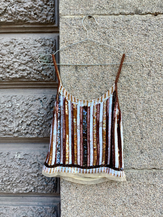 Handmade Beaded rare Sequin Top 90’s