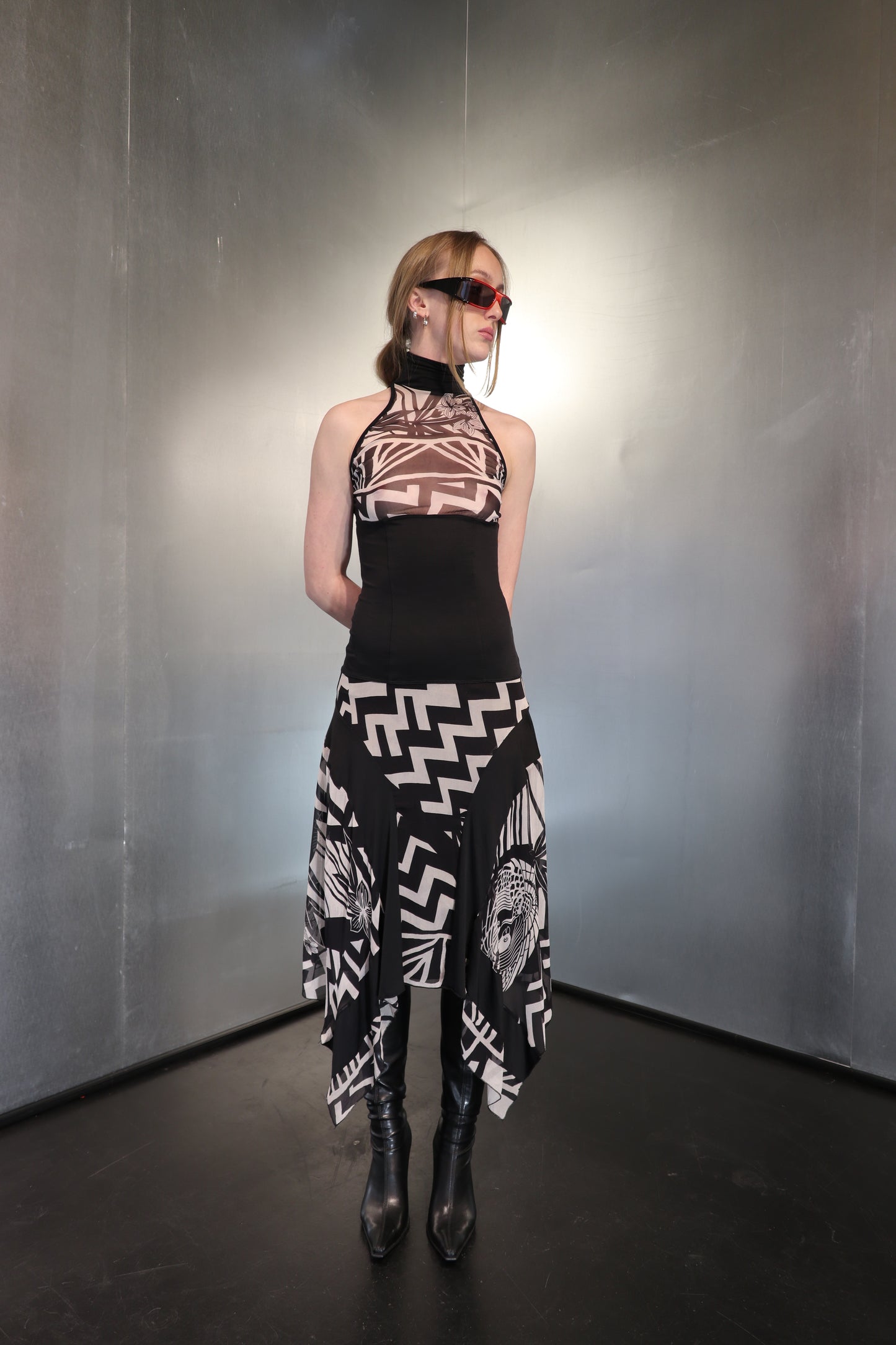 Vintage PINKO Mesh High Neck Dress