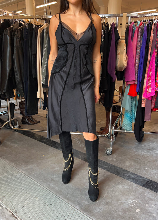 Asymmetrical silk summer dress