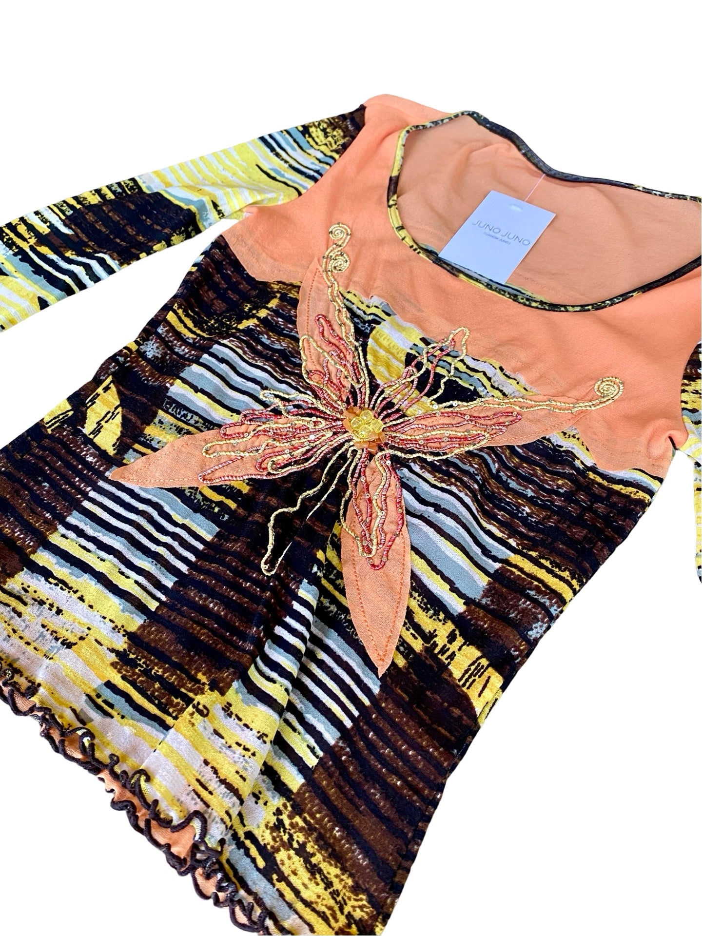 Striped Butterfly Mesh Top Y2K