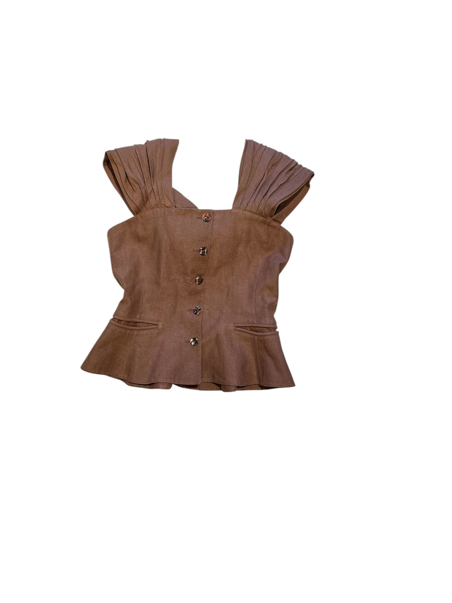 Claude Montana draped sleeveless top