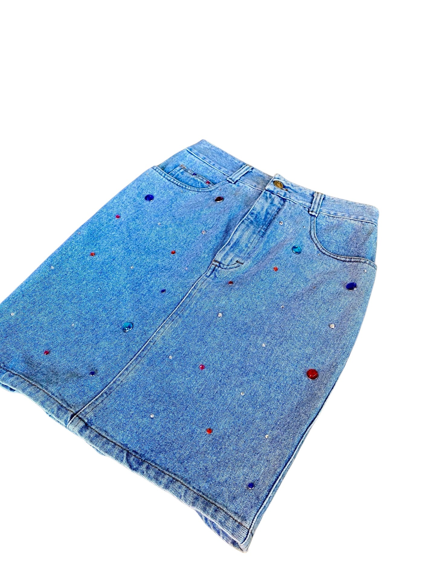 BLUMARINE Jeans Skirt Rhinestones Y2K