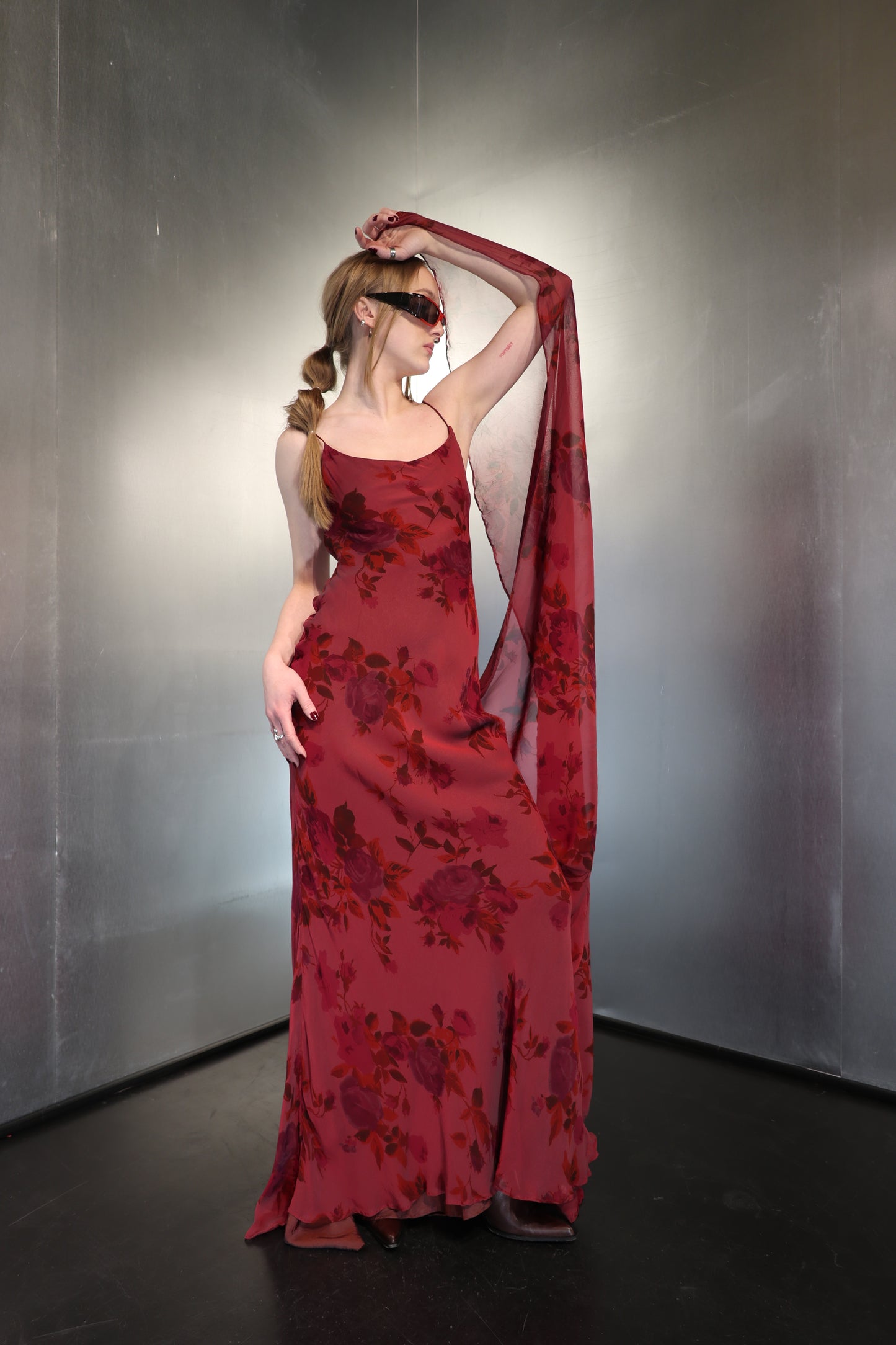 All About Eve Dramatic Silk Dress With Wings