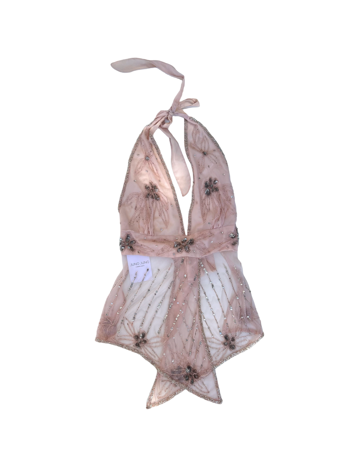 Pink halter sequin top