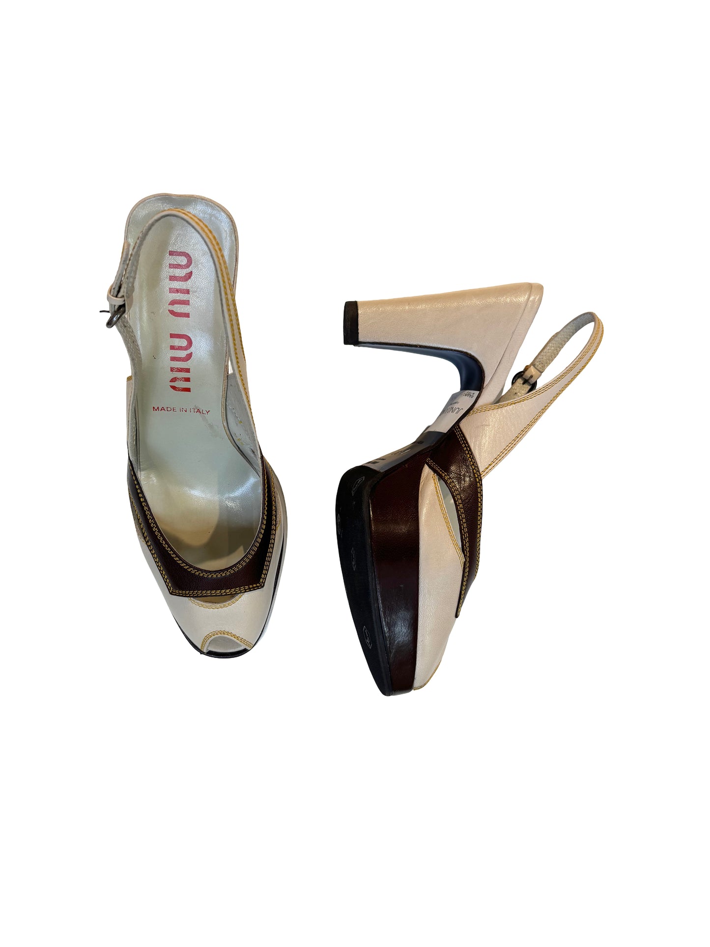 Miu Miu Two-Tone Platform Slingbacks