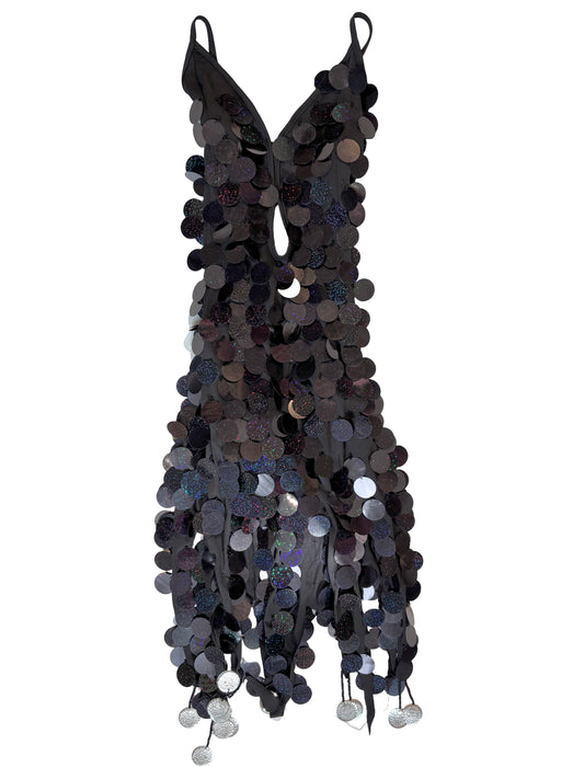 Y2K Rare Open Back Mini Sequin Dress
