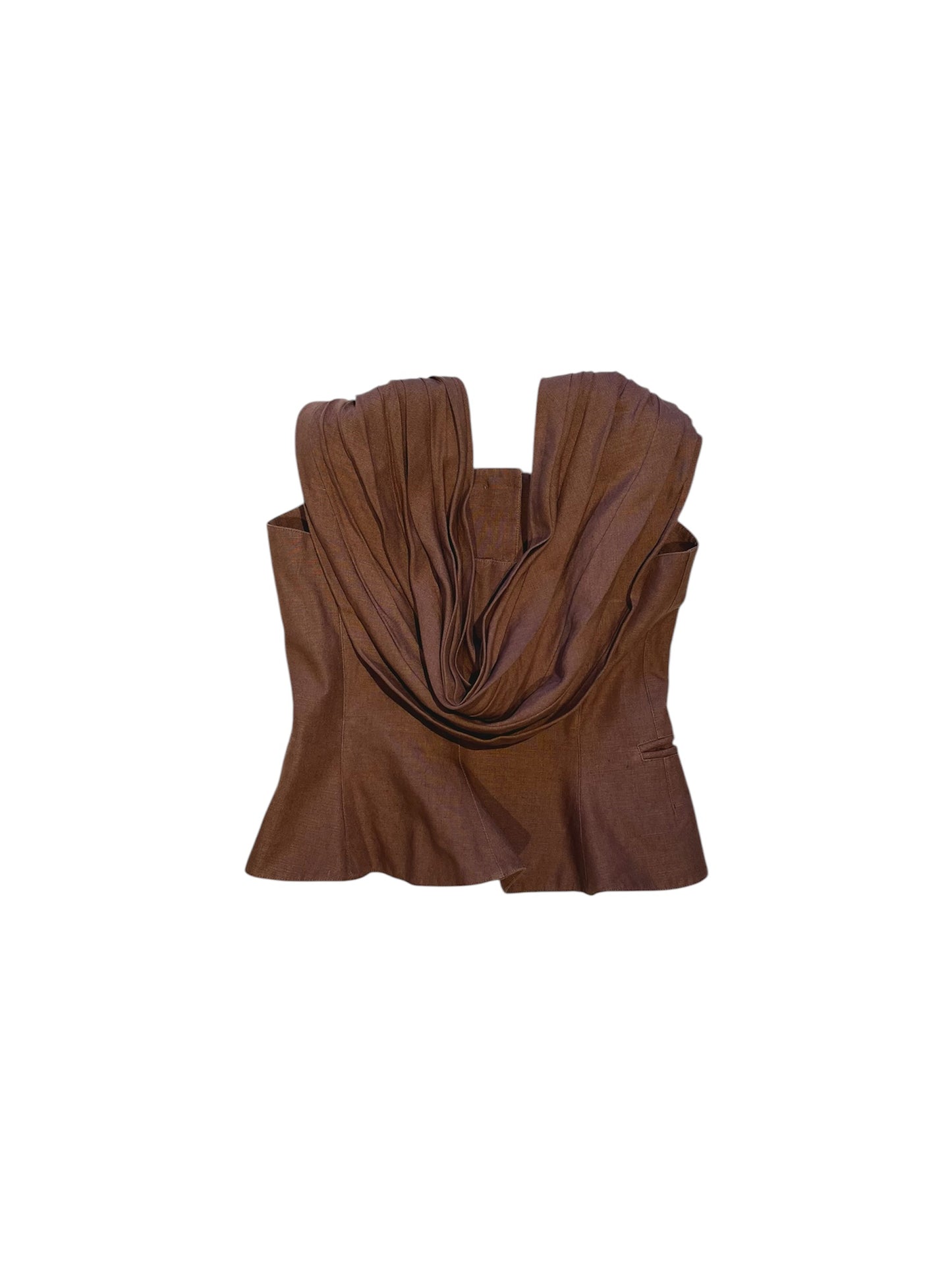 Claude Montana draped sleeveless top