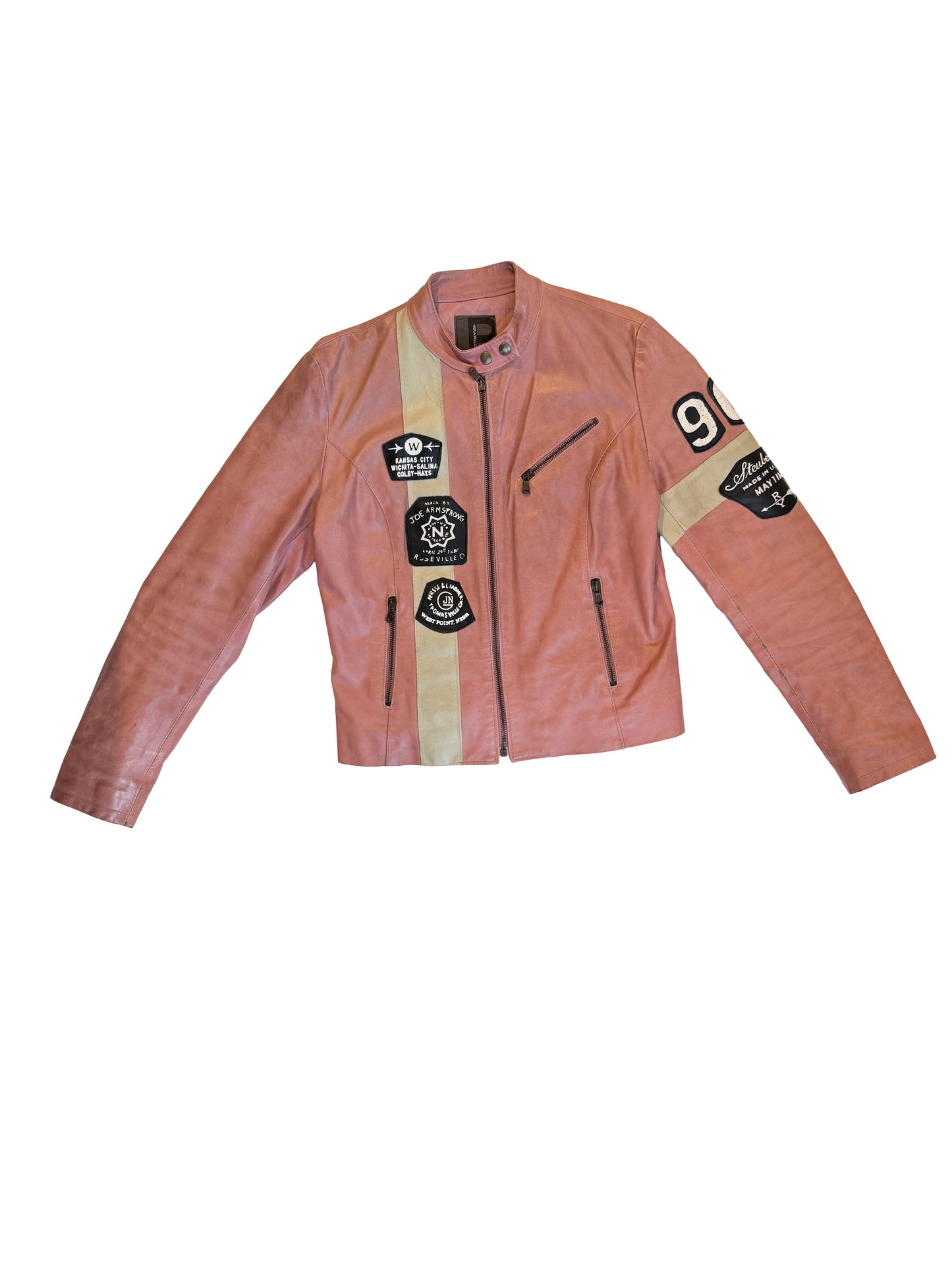 Punk leather moto jacket