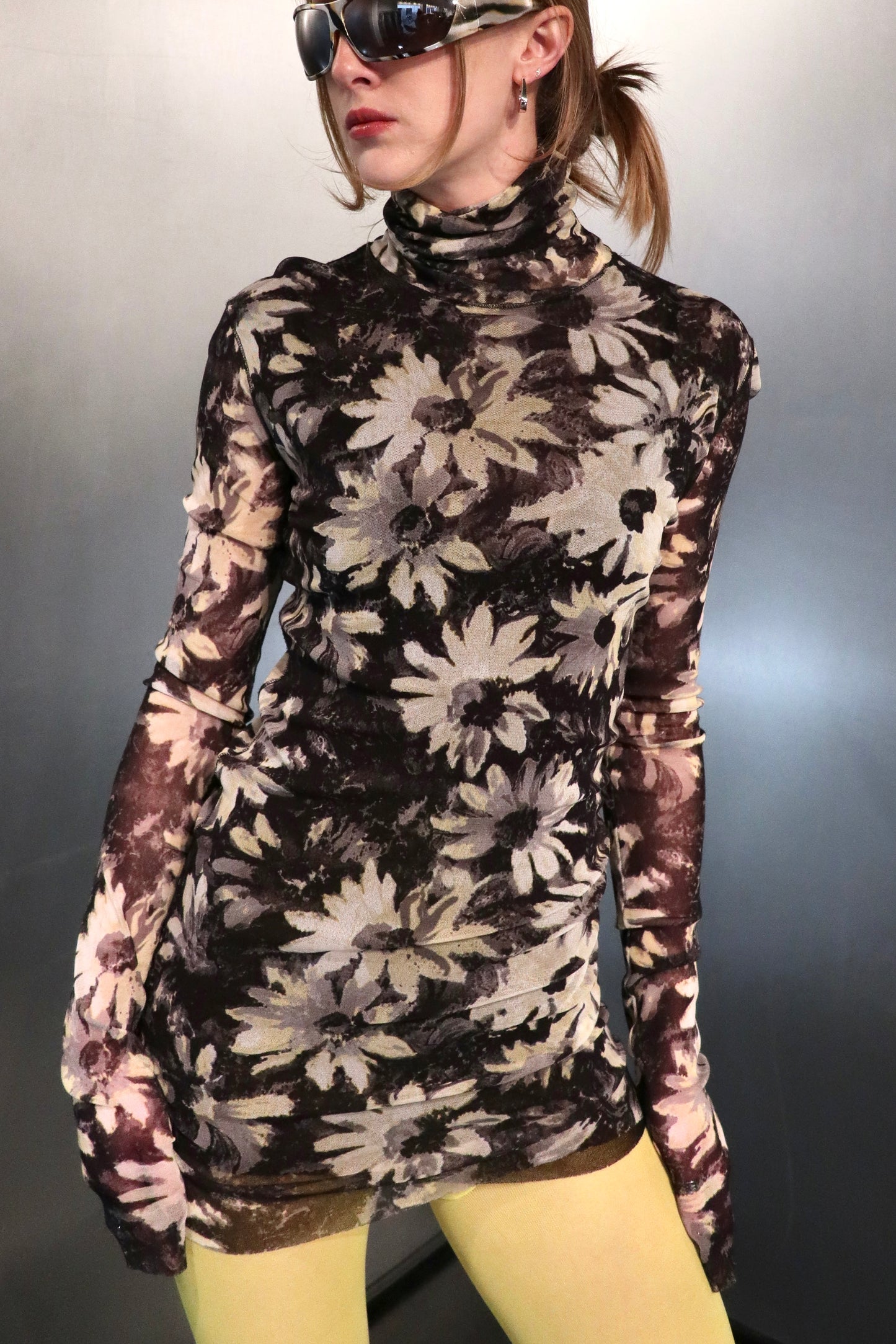 Jean Paul Gaultier Soleil Flower Mesh Dress