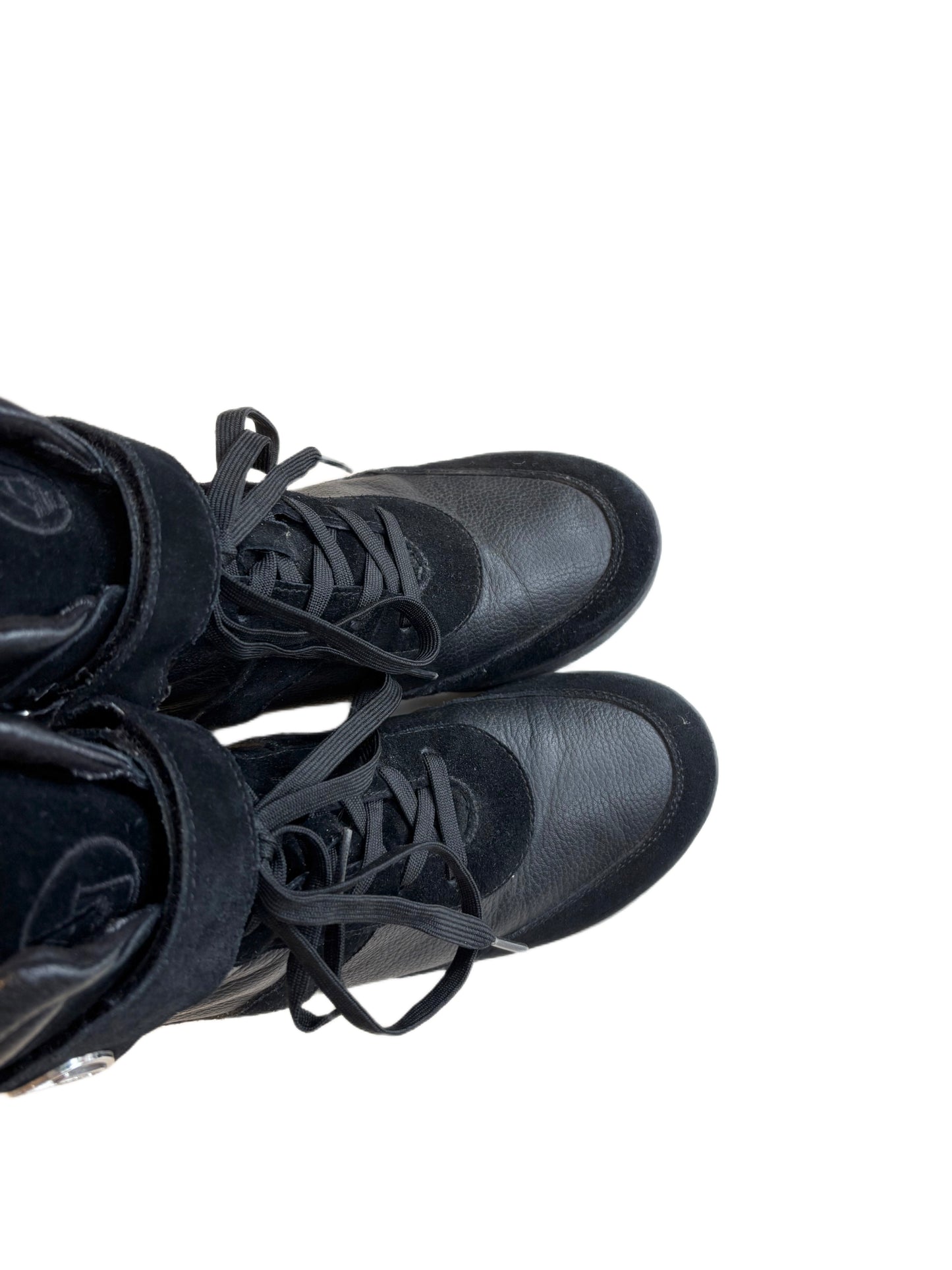 Armani Jeans black wedge sneakers