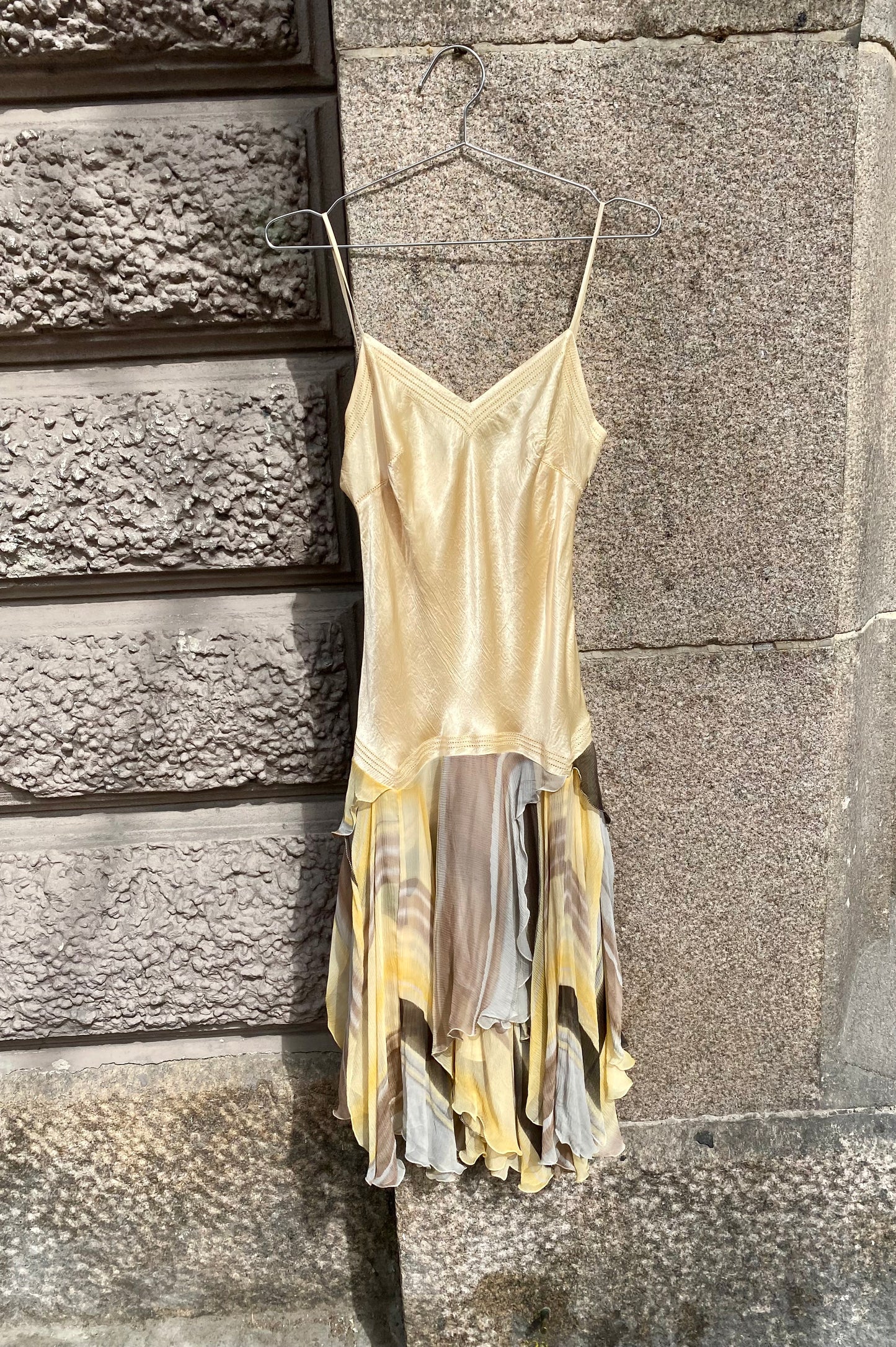 Romantic Silk Flounce Dress 90’s