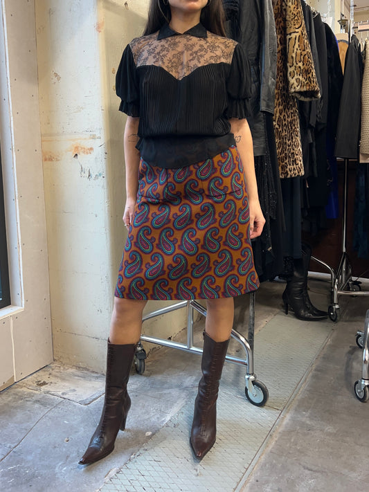 1940’s pleated silk top