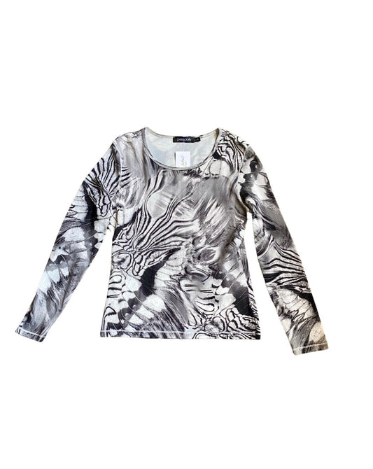 Abstract Swirl Mesh Top 2000’s