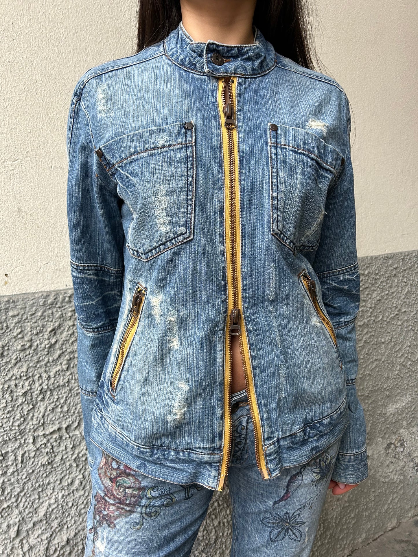 2000’s biker denim jacket