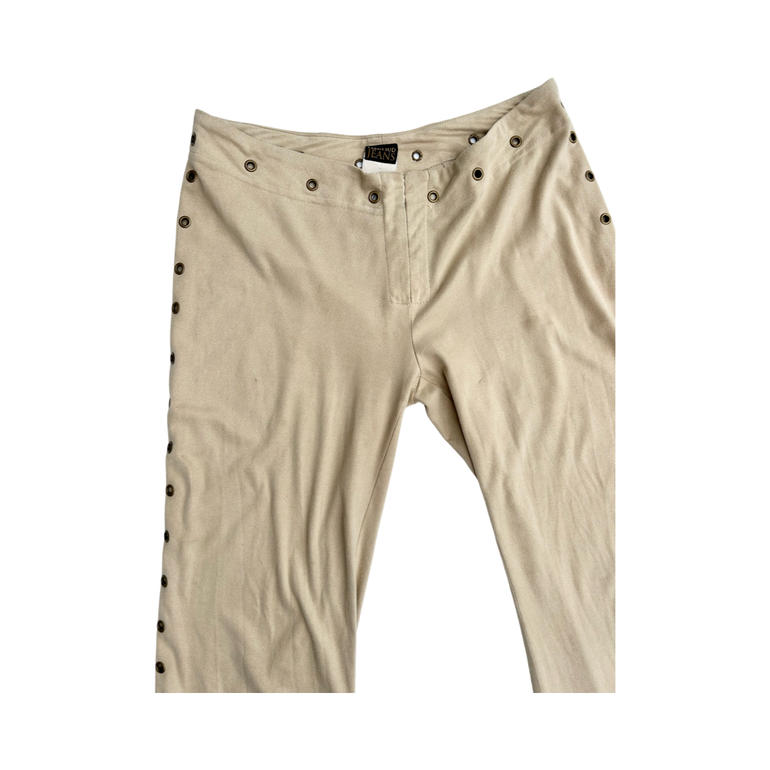 Plein Sud faux suede bootcut trousers