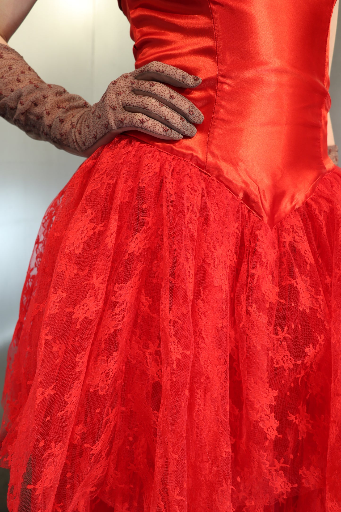 Vintage Couture Lace Layered Maxi Dress