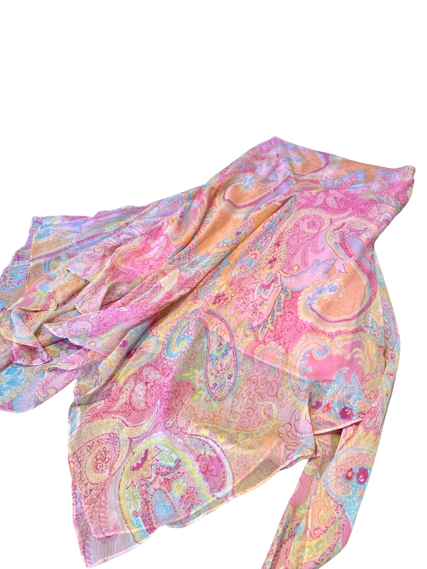 Ralph Lauren pink paisley silk skirt Y2K
