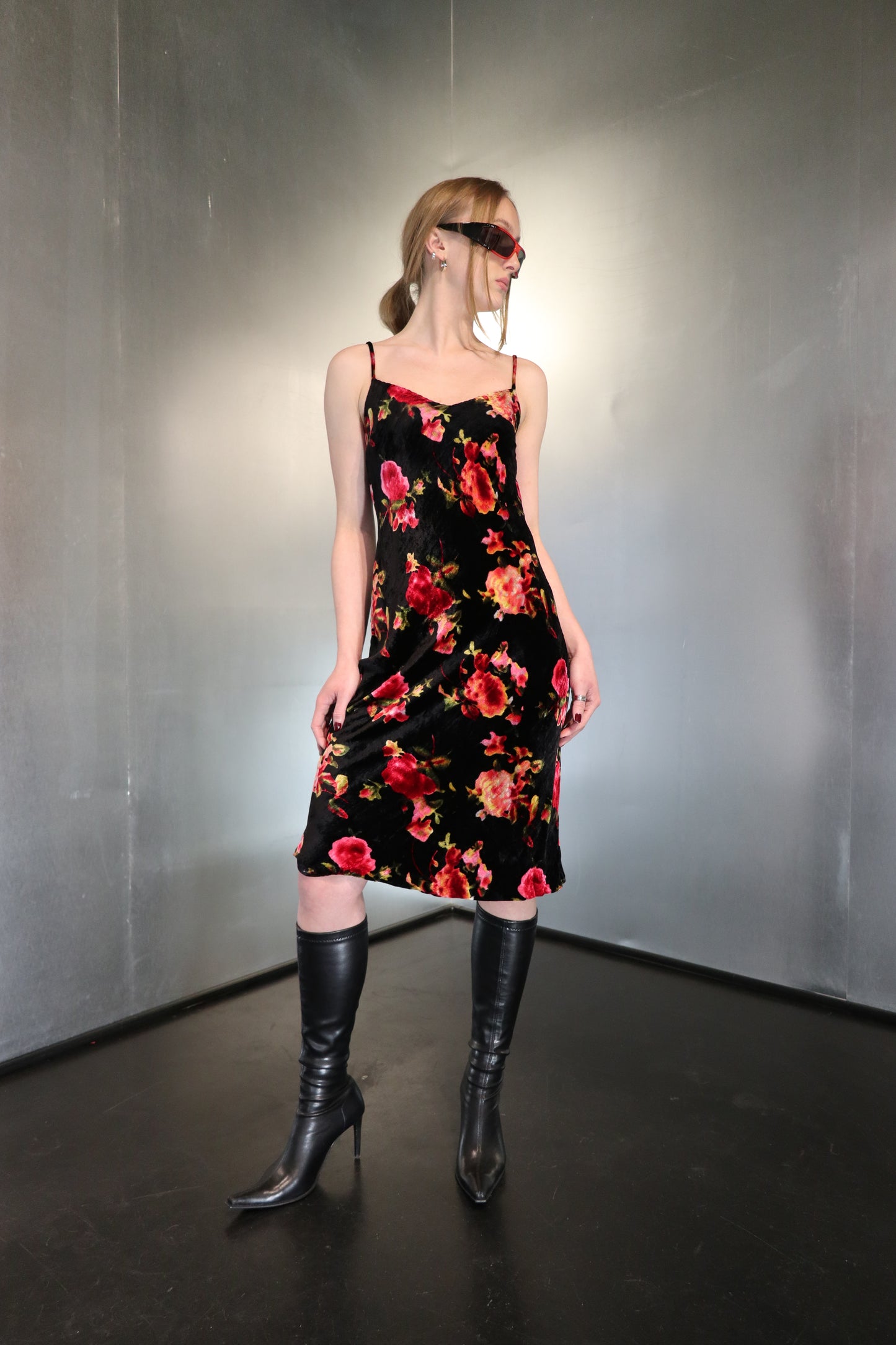 Mariella Burani 90’s Velvet Strappy Dress