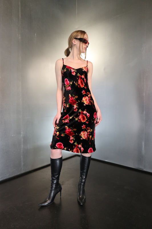 Mariella Burani 90’s Velvet Strappy Dress
