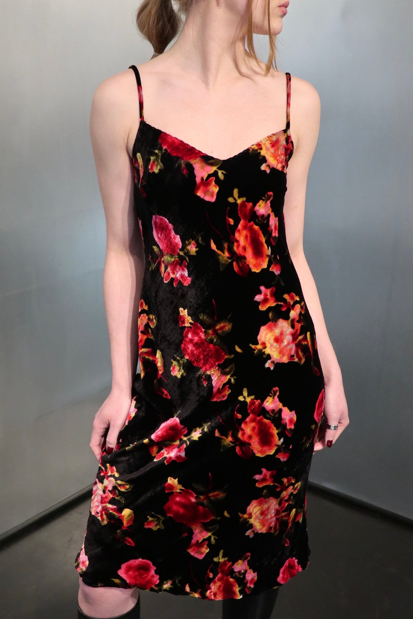 Mariella Burani 90’s Velvet Strappy Dress