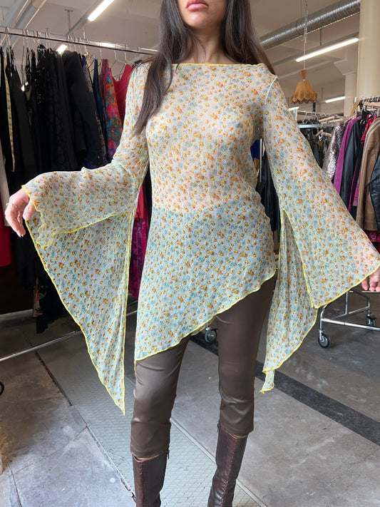 Asymmetrical Italian silk tunic