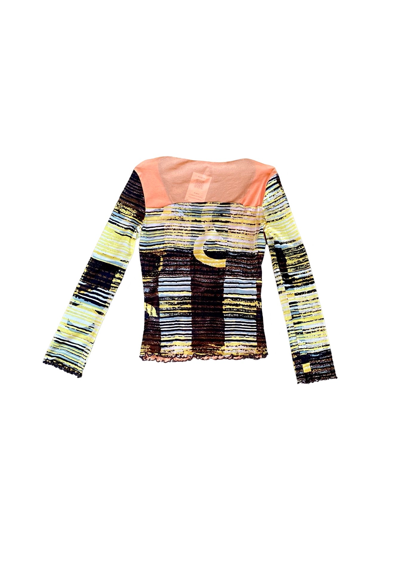 Striped Butterfly Mesh Top Y2K