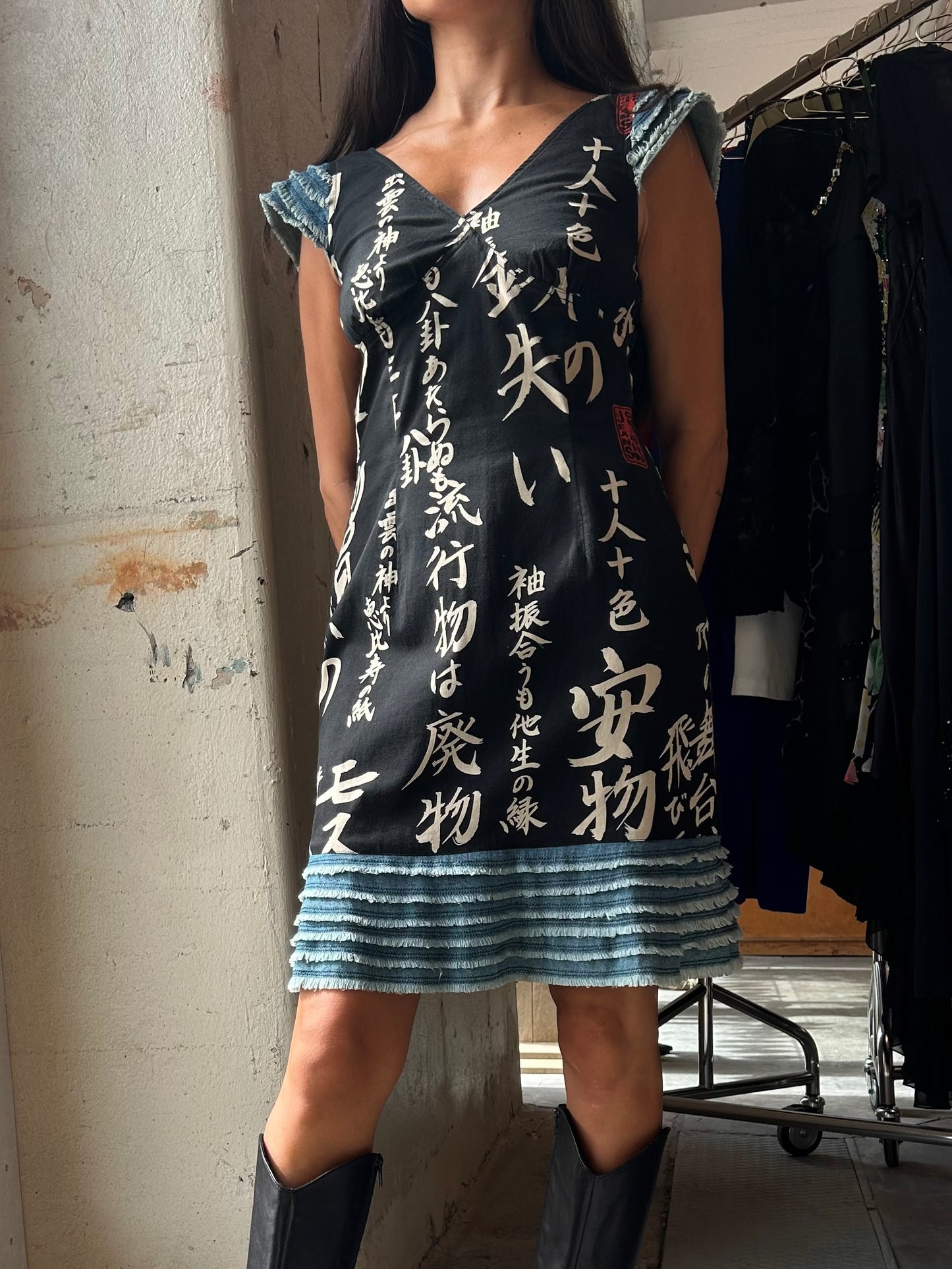 90's Moschino oriental print dress