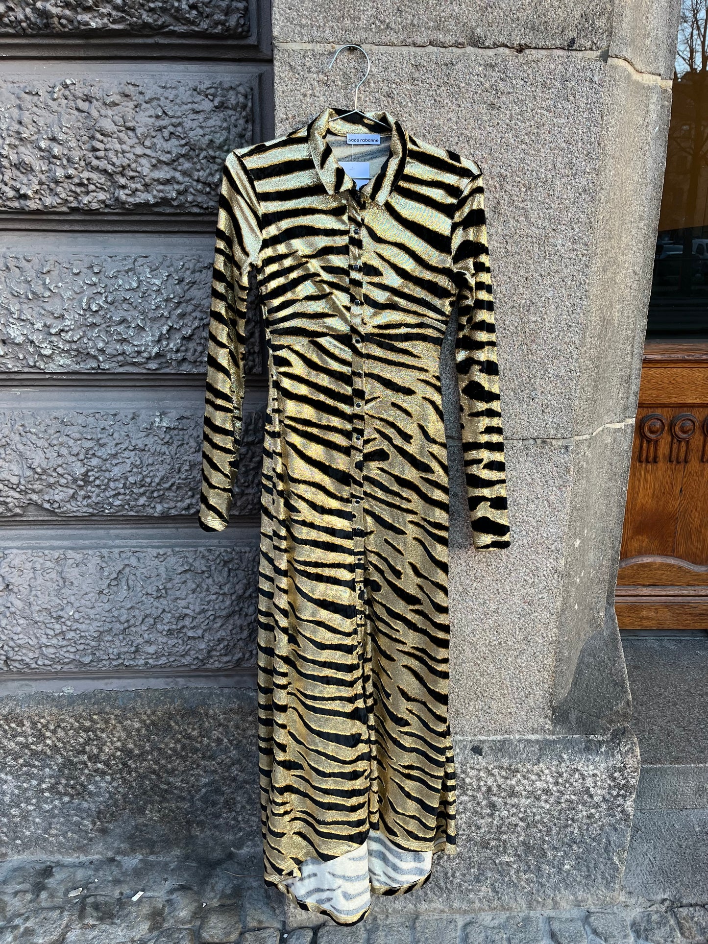 Paco Rabanne tiger print maxi dress