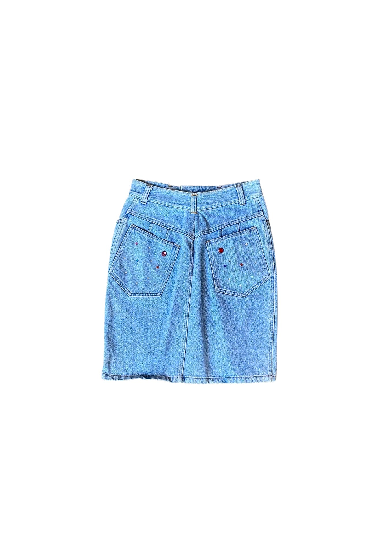 BLUMARINE Jeans Skirt Rhinestones Y2K