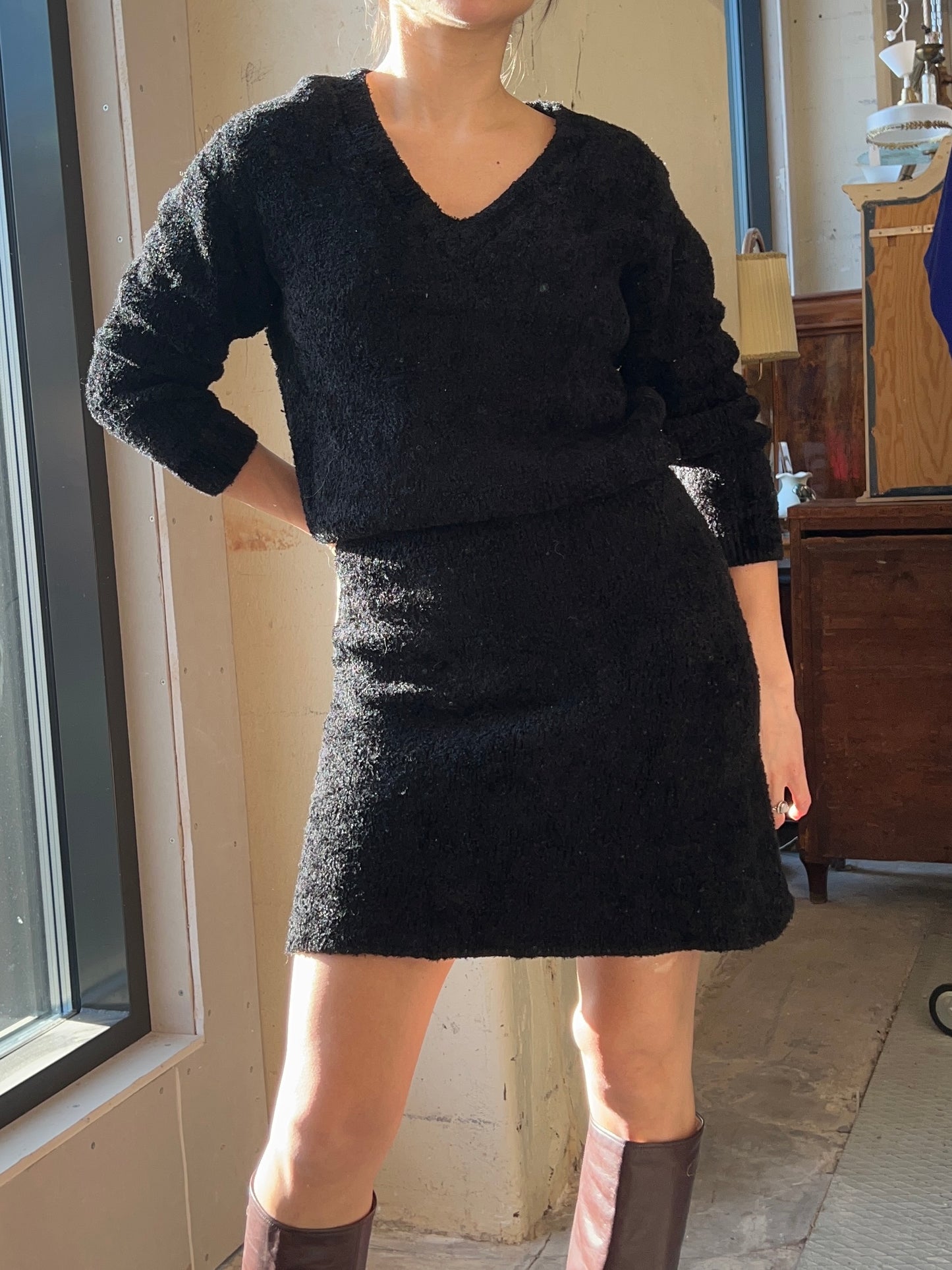 Balenciaga knitted velour dress