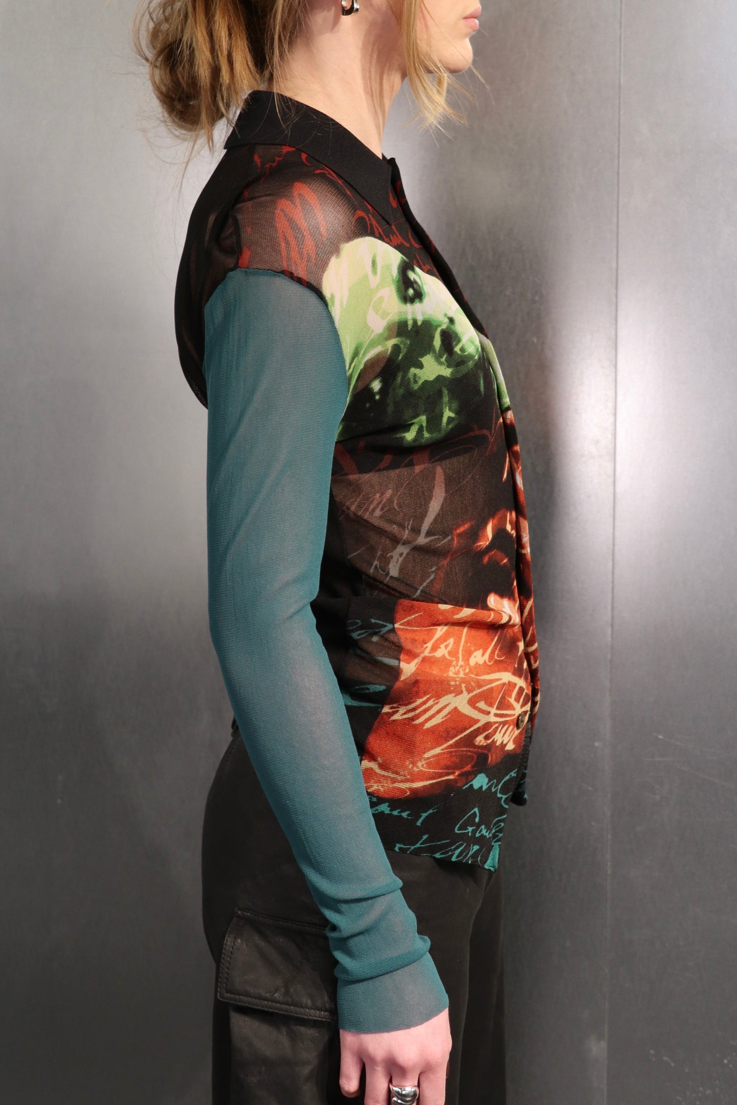 FW 1997 Gaultier Maille Fight Racism Mesh Top