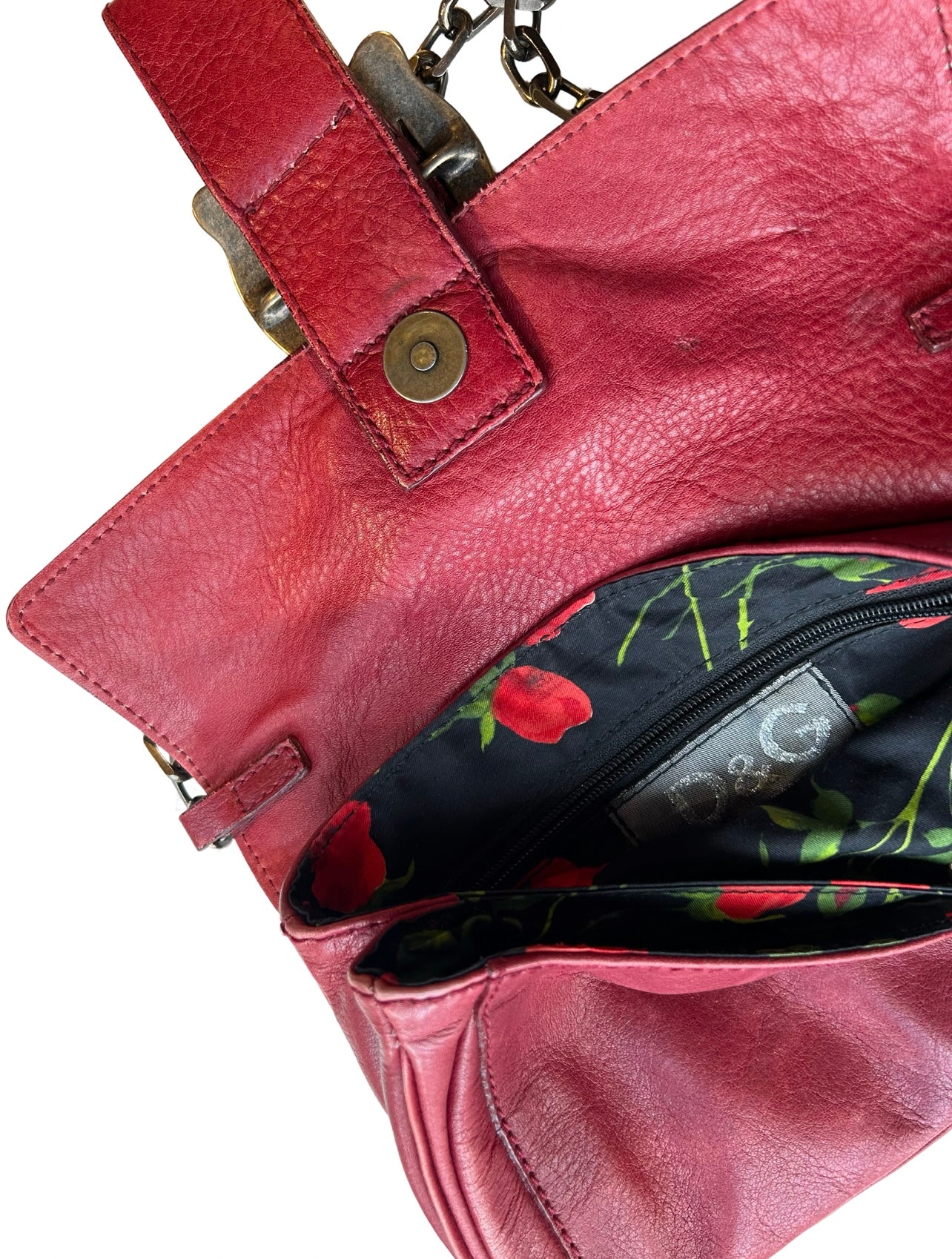Dolce & Gabbana Maroon chain shoulder bag