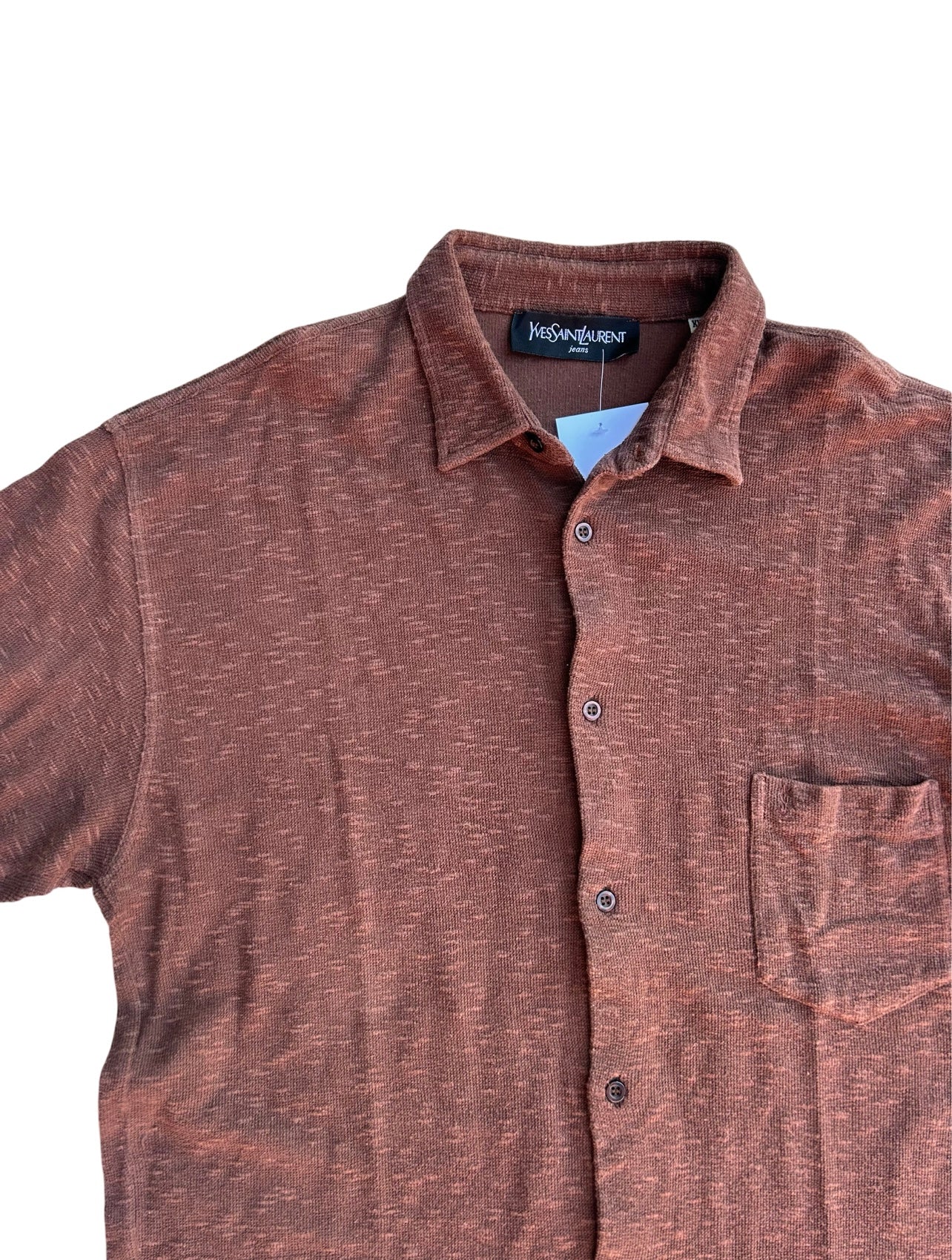 Yves Saint Laurent brown terry cloth shirt