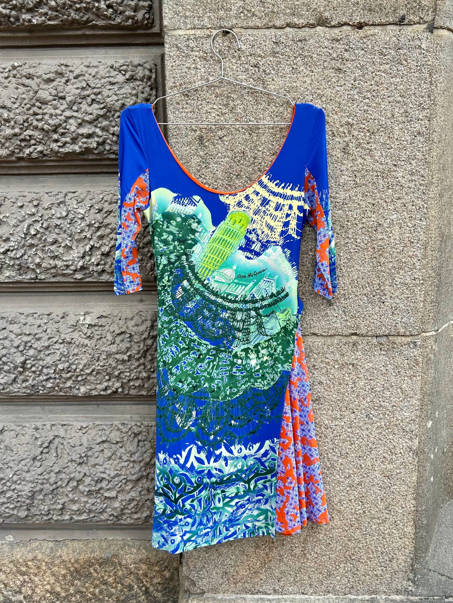 Save The Queen falling Pisa graphic dress