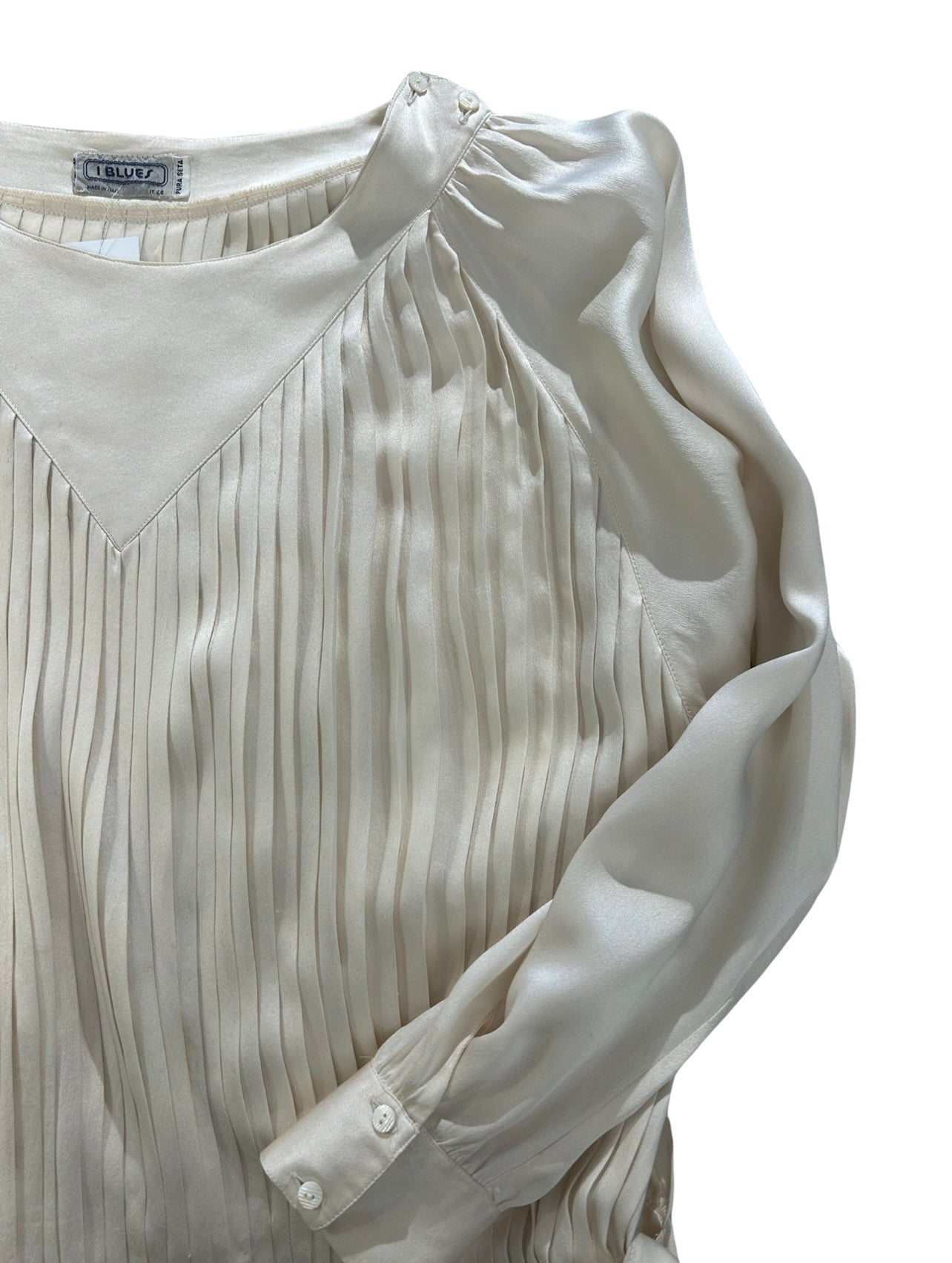 Iblues Pleated Romantic Silk Blouse
