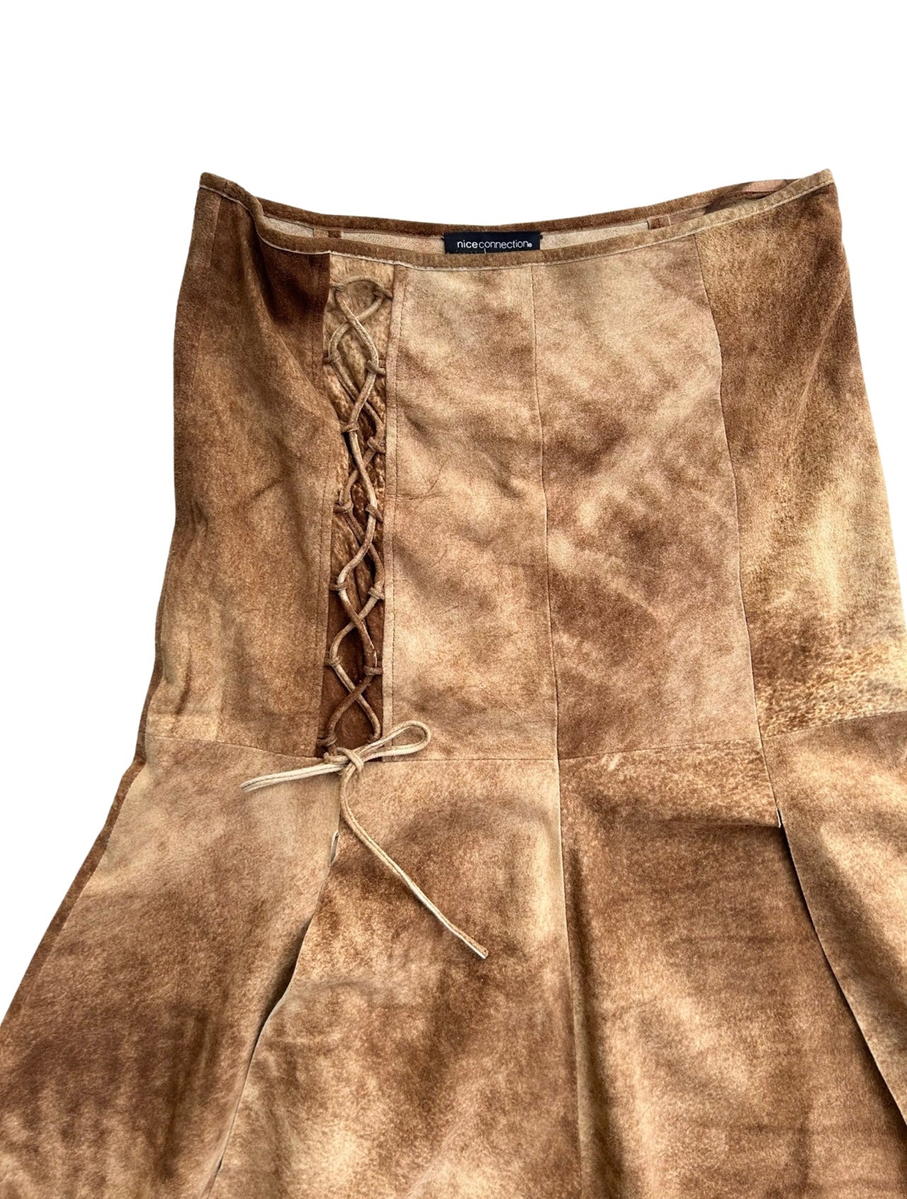 Lamb leather asymmetrical skirt