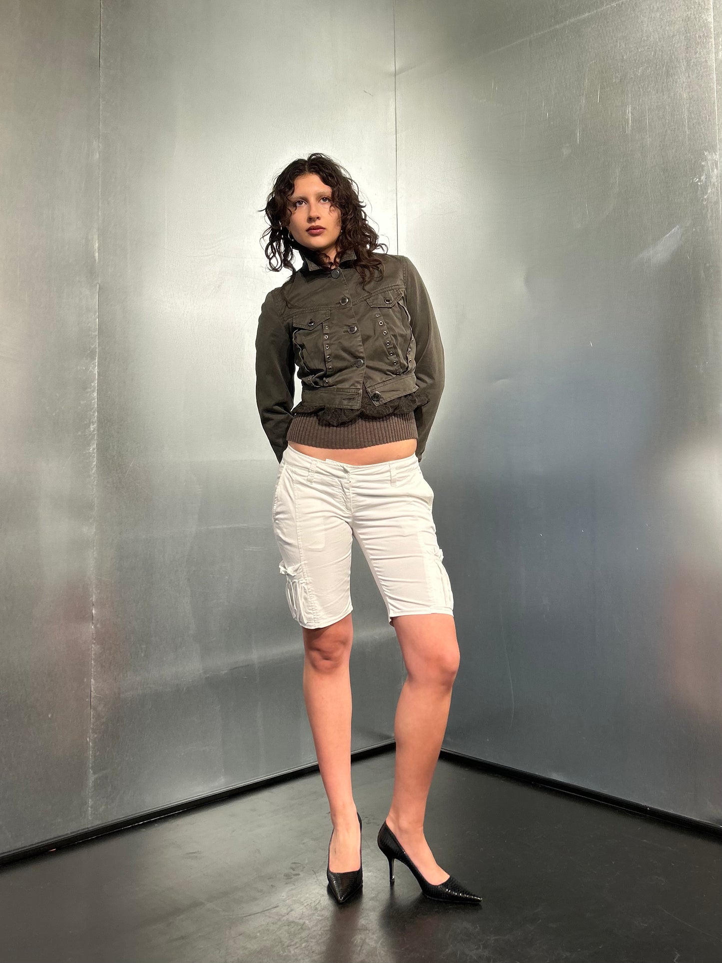 Gaultier Jeans White Capri Shorts