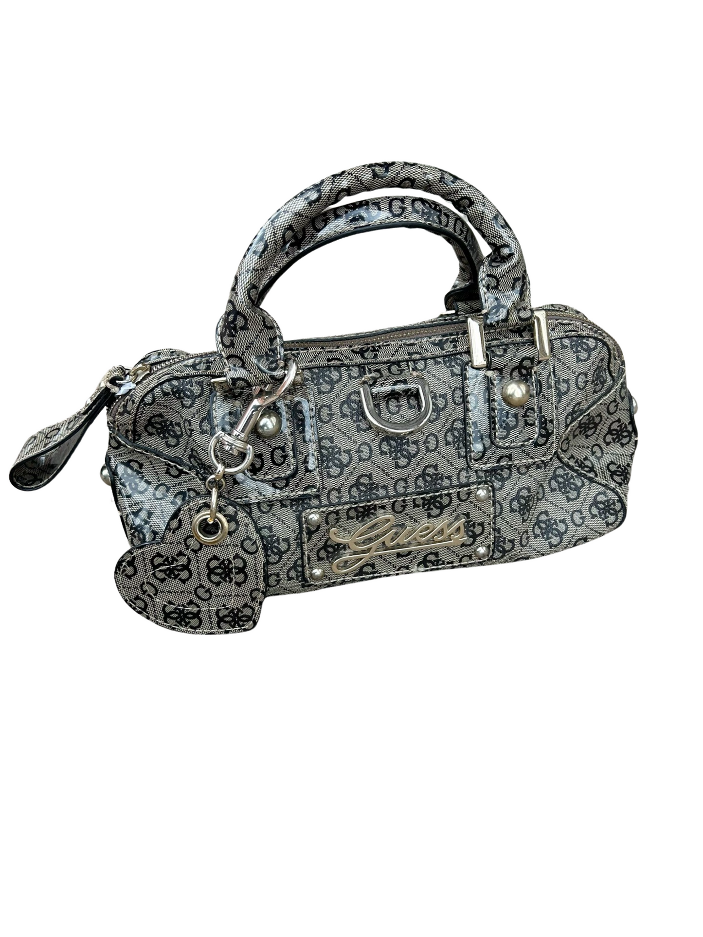 GUESS Y2K beige monogram barrel bag