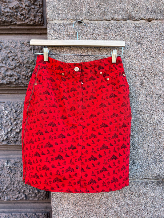 Junior Gaultier bicycle print zip skirt