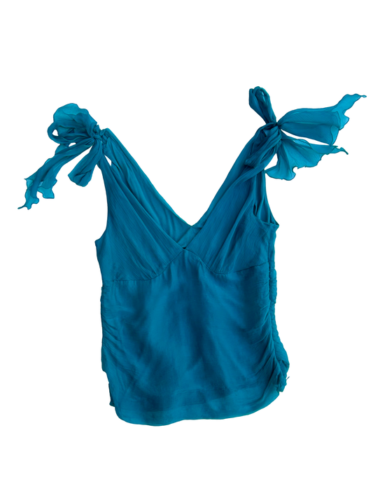 Deep v neck silk tie top