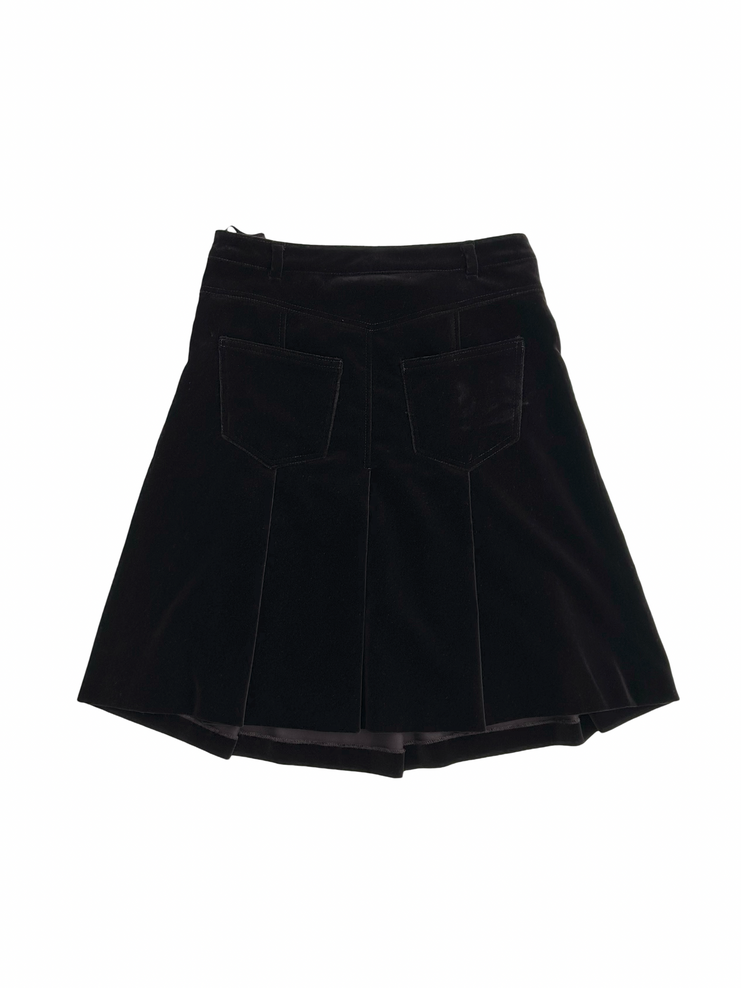 Miu Miu chestnut velvet pleated skirt
