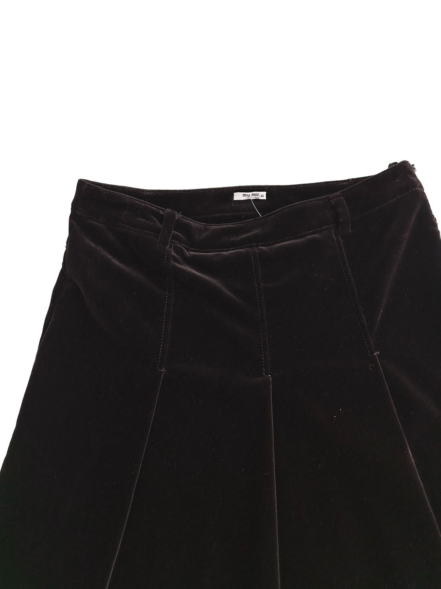Miu Miu chestnut velvet pleated skirt