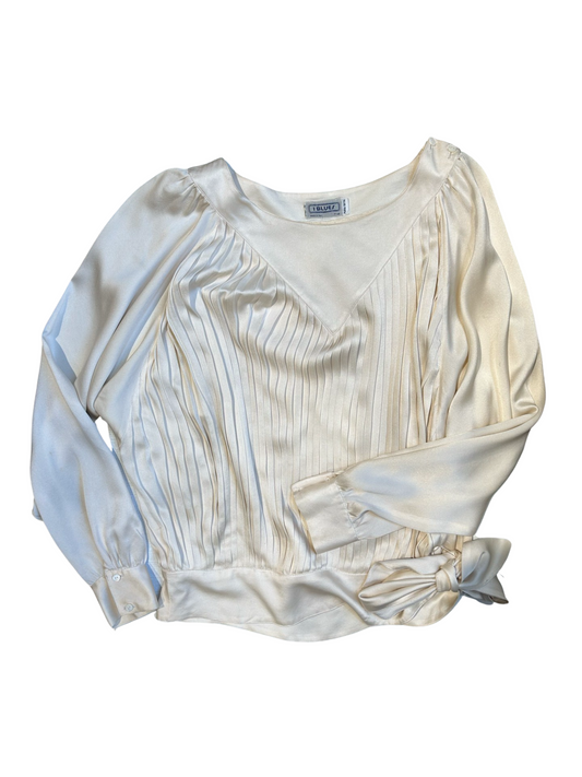 Iblues Pleated Romantic Silk Blouse