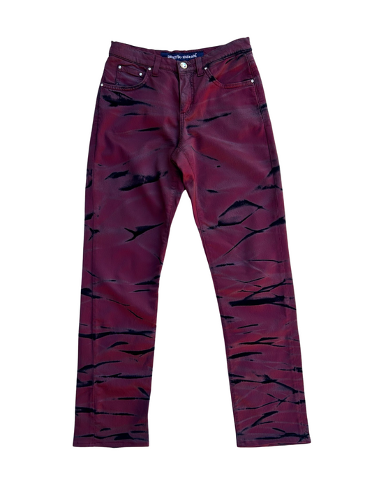 Angelo Marani burgundy red jeans