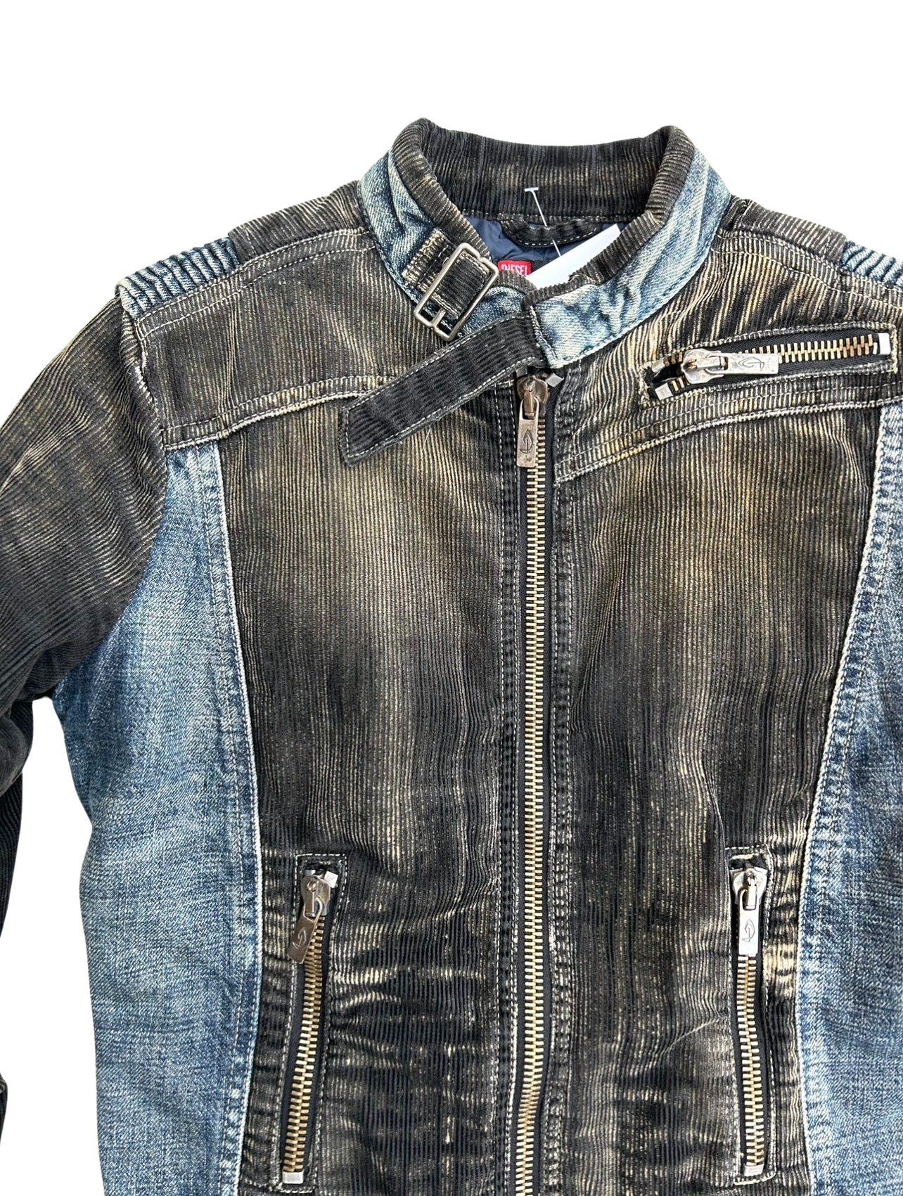 RARE Diesel moto denim corduroy jacket