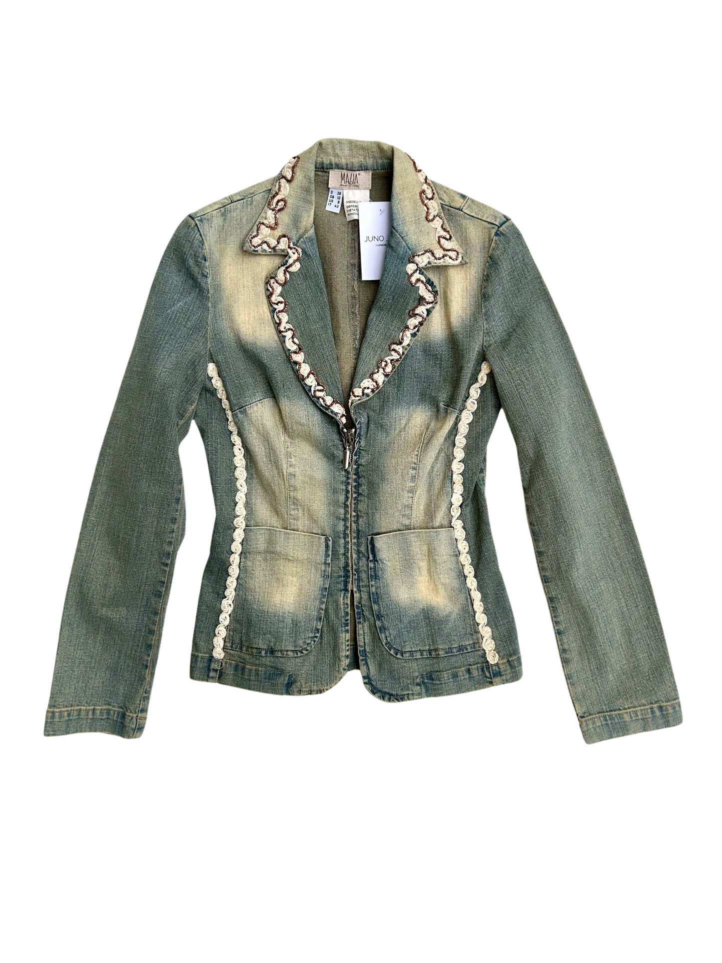 Y2K lace adorned denim jacket